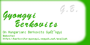 gyongyi berkovits business card